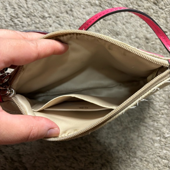 Coach Classic Monogram Wristlet with Pink Detailing Purse Wristlet - Picture 6 of 9